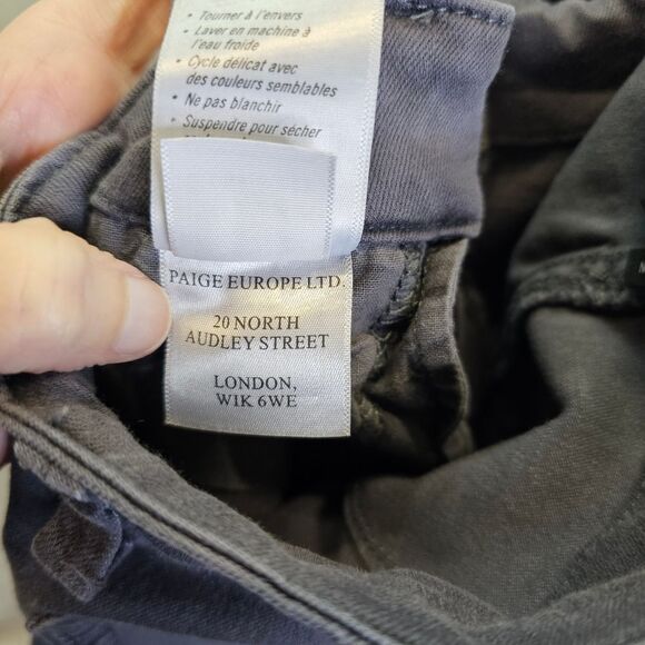 PAIGE Mayslie Jogger with Velvet Side Stripe Vintage Pearl Grey Size 28 - Picture 13 of 14